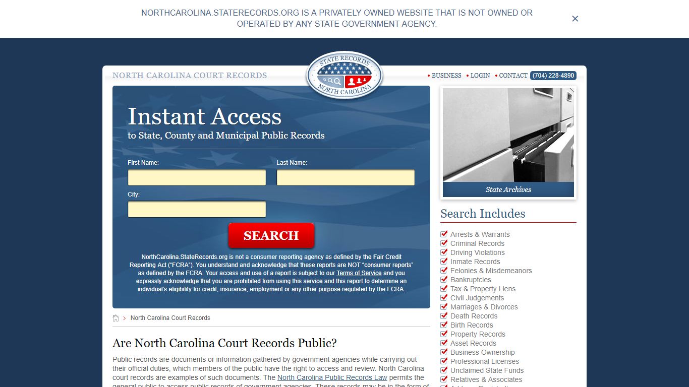 North Carolina Court Records | StateRecords.org