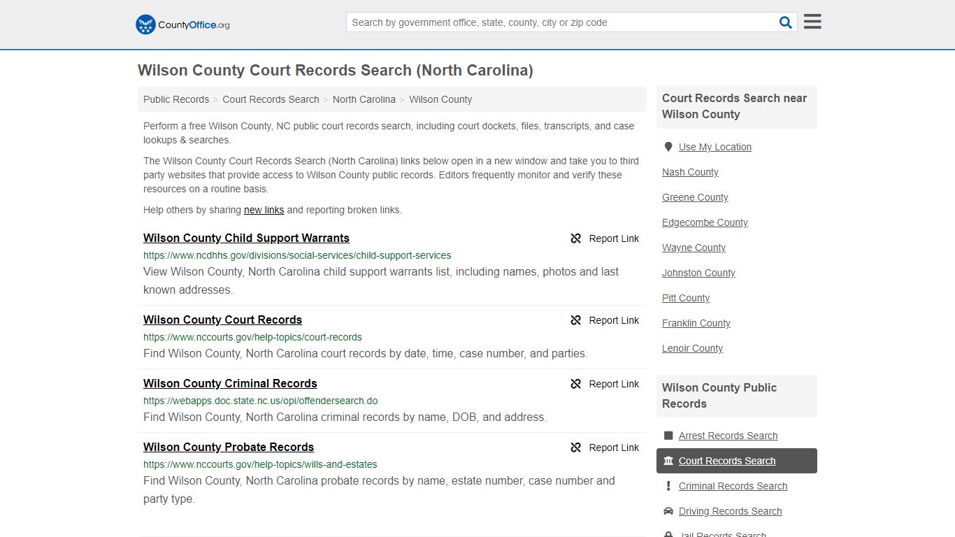 Court Records Search - Wilson County, NC (Adoptions ...